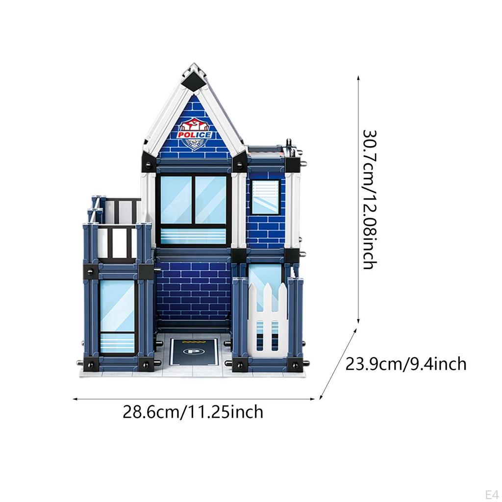 Law Enforcement Building Set Mini Model House DIY Craft Kit for Architectural Making
