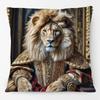 European Fashion Leopard Rabbit Fox Tiger Smoking Lion Animals Portrait Cushion Covers Pillowcase For Sofa