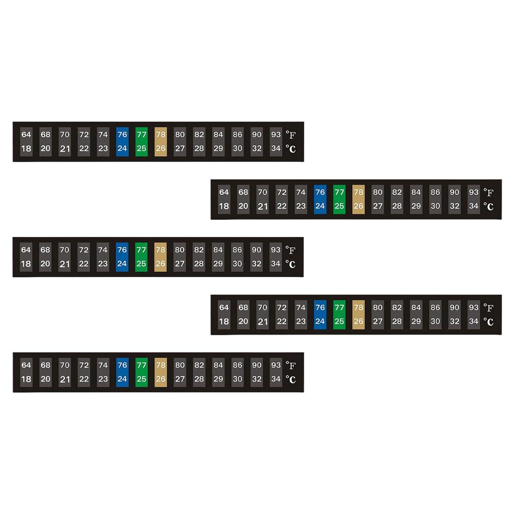Professional Aquarium Thermometer Sticker Pack Paper Tank Temperature Strip Decals for Terrarium and Plant Pools