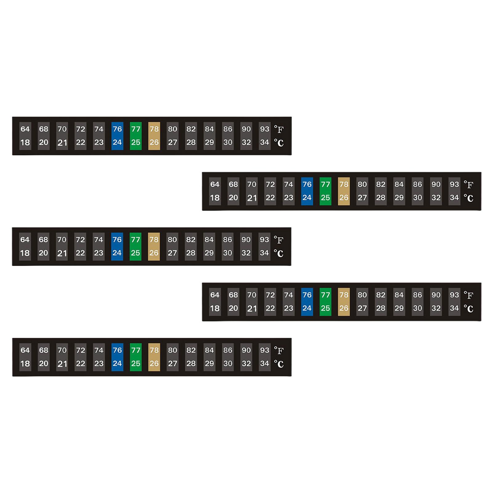 Aquarium Temperature Strip Sticker Paper Water Thermometer Decals Space Saving Temperature Gauge for Fish Tank and Plant Pool