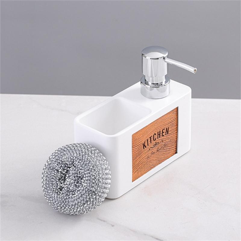 Kitchen Soap Dispenser Set with Sponge Caddys 2in1 Kitchen Soap Dispenser Set for Kitchen Sink,Bathroom Kitchen Gadgets