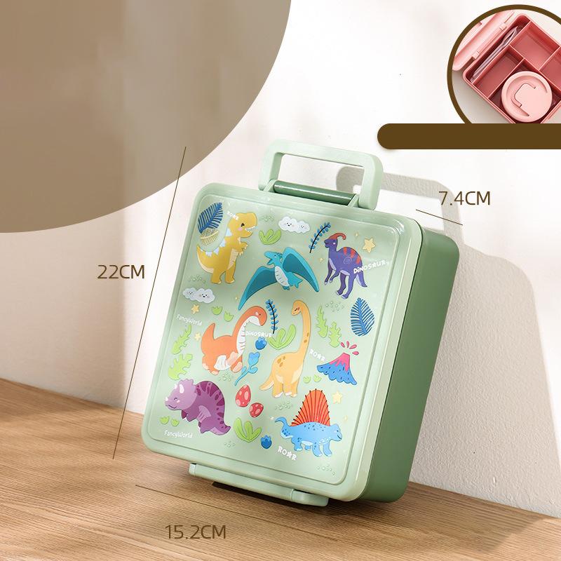 Brotdose Cartoon Obstsalat Bento Box mit Besteck für Kinder Tragbar Student Büroangestellte Lebensmittelbehälter Mikrowellengeeignet
