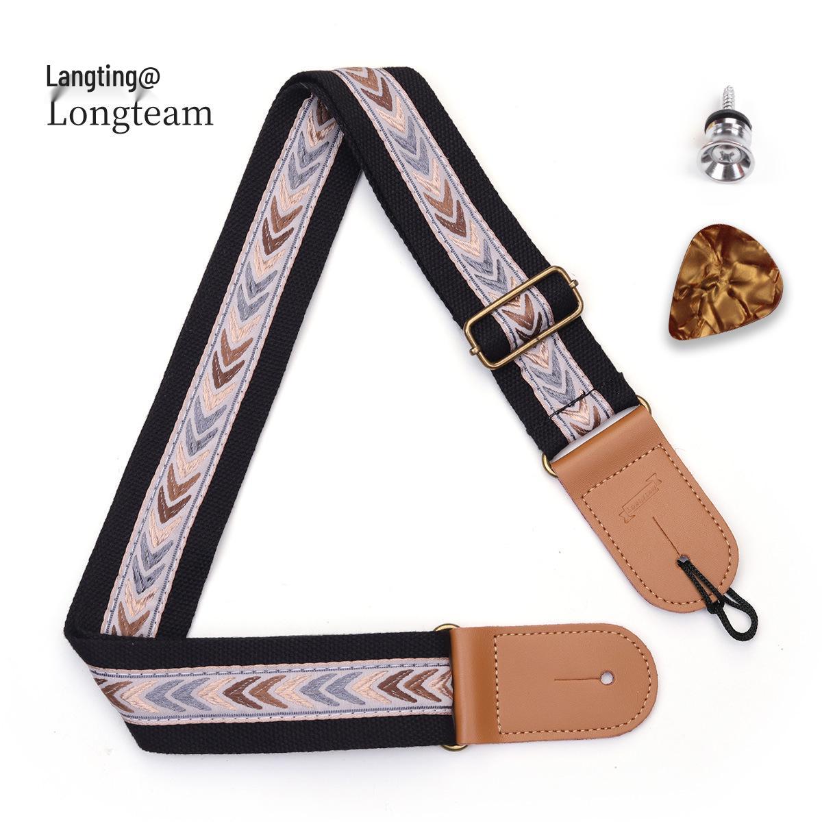 

Personalized Embroidered Guitar Strap with End Pin & Pick for Folk and Electric Guitars