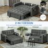 Two-Seater Linen-Look Sofa Bed - Charcoal Grey