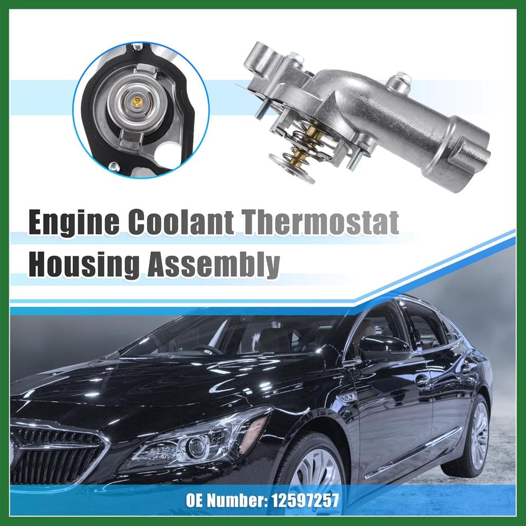 Motoforti Car Engine Coolant Thermostat Housing Assembly 12597257 for Buick Rendezvous 3.6L 2004-2006 for Buick Lacrosse 3.6L 2005-2008 Long-lasting