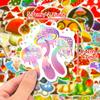 100 Slices Mushroom Sticker Cute Cartoon Mushroom DIY Waterproof and Removable Graffiti Sticker
