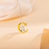 Moon And Star Rabbit Zodiac 925 Sterling Silver Clavicle Chain Pendant Necklaces