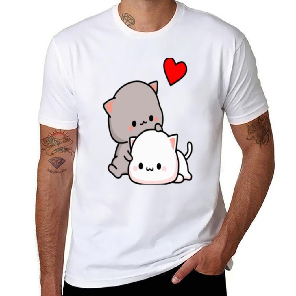 Mochi Peach Cat Goma Love Is Kind Love Hugs Kisses Valentine Pullover TShirt Plus Size Comfort Fit Tee