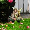 Flower Fairy Garden Stake, 2D Acrylic Fairy with Butterfly Wings Yard Art Stake, Waterproof Outdoor Fairy Tale Decoration for Yard Lawn Planter