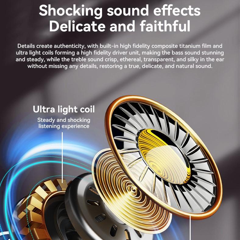 A98 High-definition Stereo Bluetooth Earphones TWS physical noise rectiondu Wireless headphones LED power display  touch control IP5X Waterproof