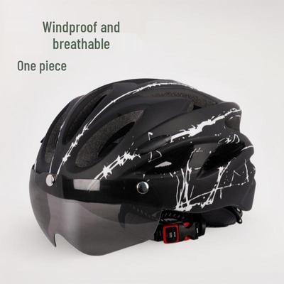Kask ochronny unisex z regulacją i magnetycznymi goglami przeciwwiatrowymi - Konstrukcja jednoczęściowa