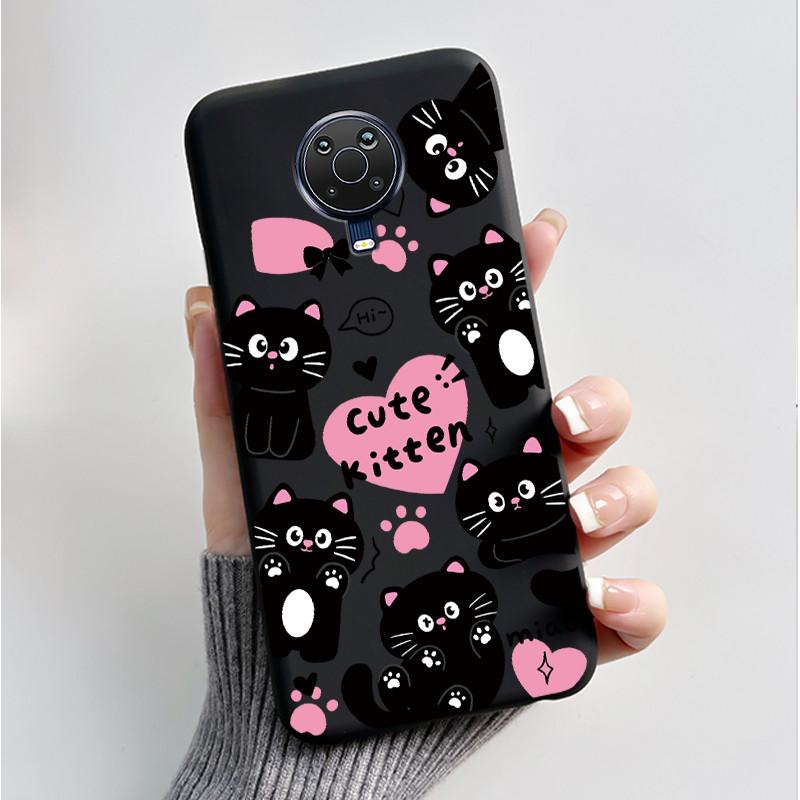 Printed Phone Case For Nokia G10 / Nokia G20 / Nokia 6.3 Fundas Soft Silicone Black Shell Cover Cute Flower Cartoon Casing Coque