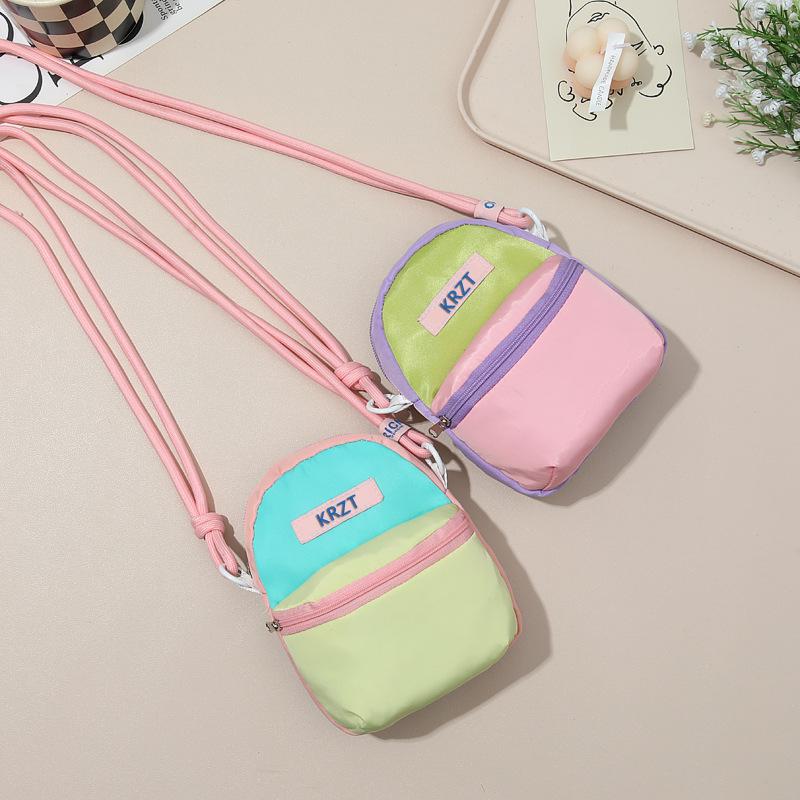 Trendy Dopamine Mini Backpack: Color Block Crossbody Bag for Women, Japanese & Korean Style