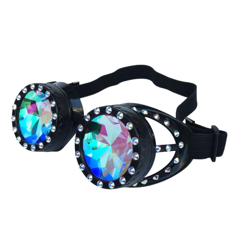 Kaleidoscope Goggles Steampunk Goggles Glasses Halloween Cosplay Party Costume Accessory Psychedelic Raves Goggles