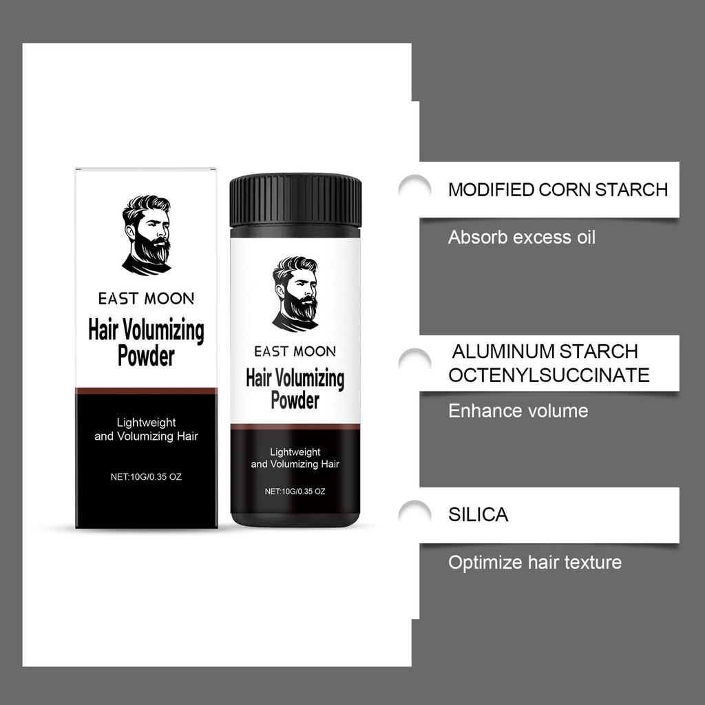East Moon men's hairstyle fluffy powder, natural plump contours, portable and easy to use, daily styling care, refreshing and non-stick 10g