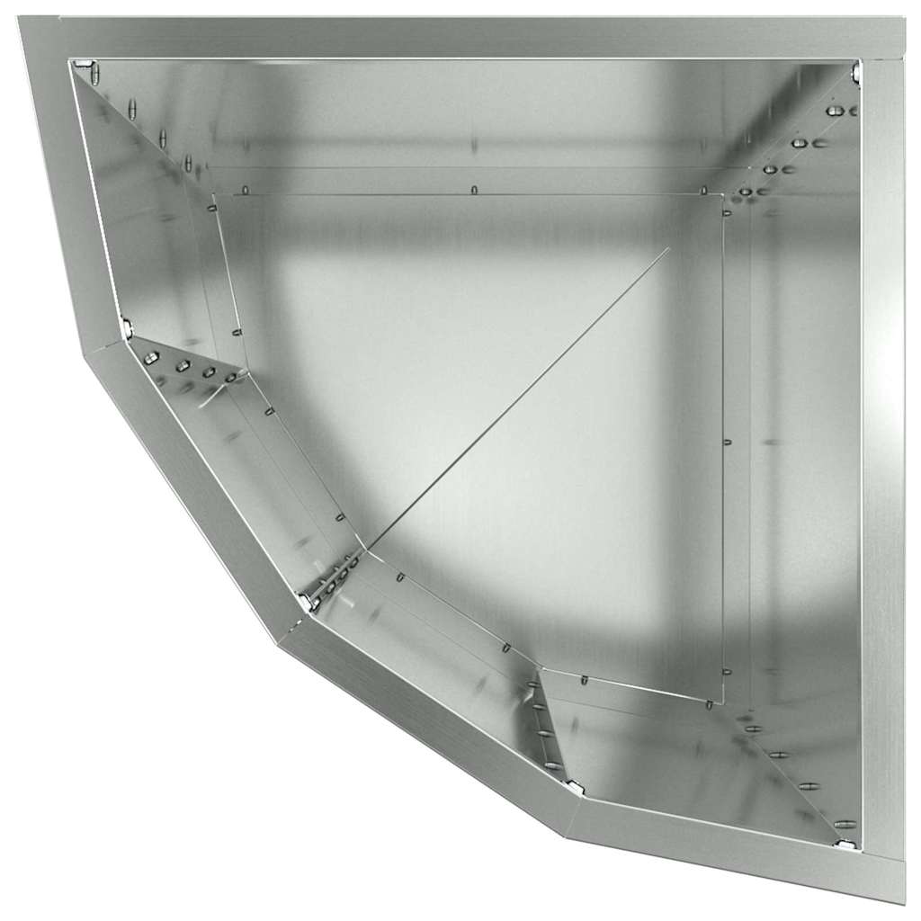 Corner Planter Silver 30 X 30 X 50 Cm Galvanized Steel