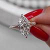 Zhu Zhi Fan Gioielli Anello in Argento Sterling S925 con Diamante Taglio Marquise: Elegante Design Europeo e Americano.