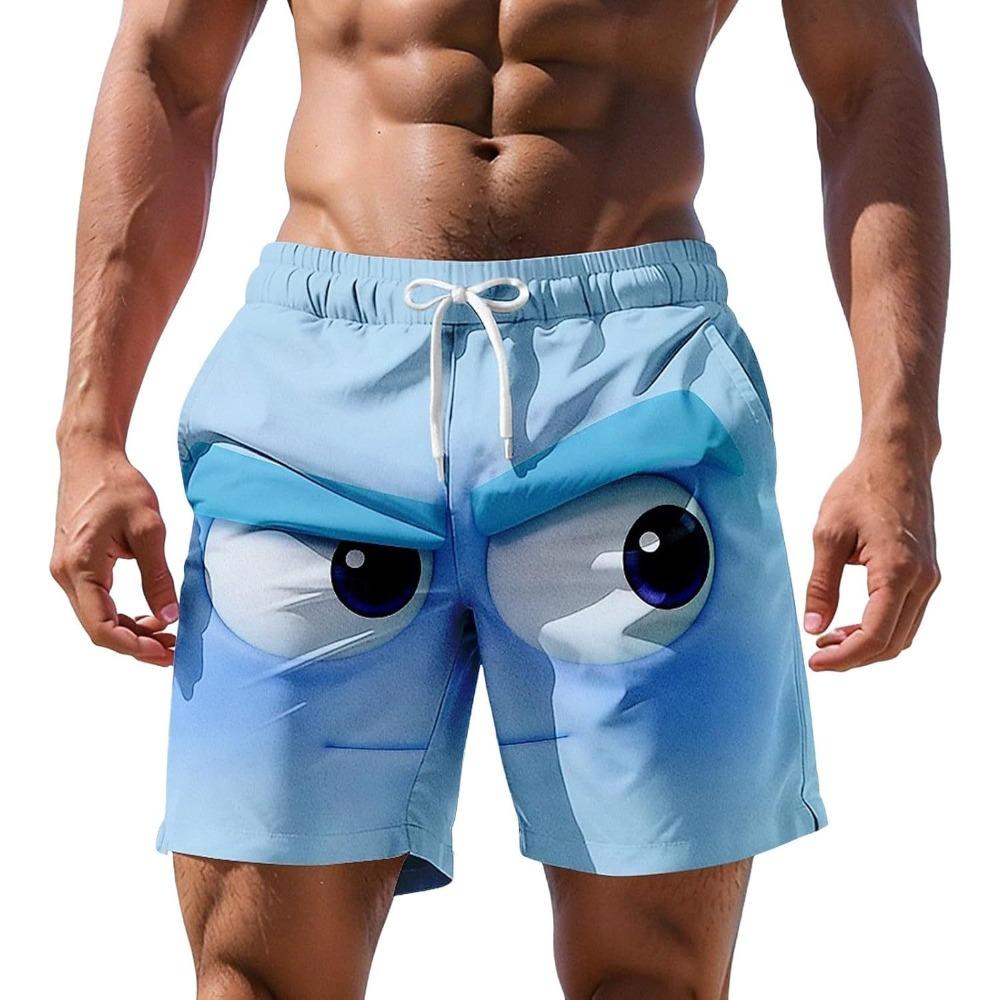 Fashionable Comfortable Breathable Beach Shorts Men Colorful Fun 3D Printed Board Shorts Summer Casual Holiday Short Pants Loose Surf Swim Shorts