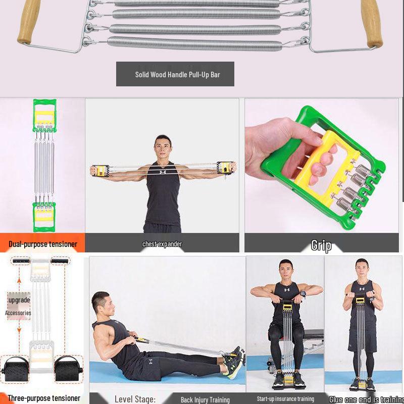 3-in-1 Spring Puller: Chest Expander & Multi-Function Fitness Pedal Trainer