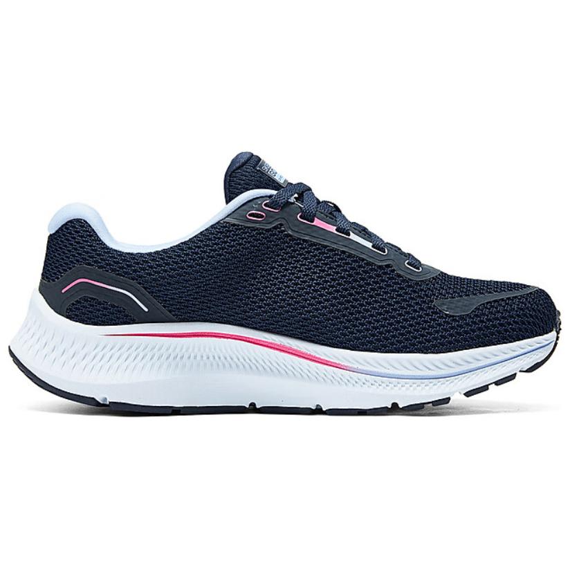 Skechers Go Run Lightweight Comfortable Low Top Running Shoes Women Sneakers Blue White 128614-NVBL
