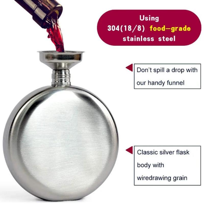 2/3/5/8Oz Vodka Whiskey Bottle Alcohol Hip Flasks Russian Round Wine Bottle Groomsmen Gifts Alcohol Flask Liquor Pot Accessories