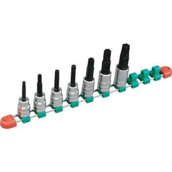 Kyoto Tool Long Torx Bit Socket TBT4L07TH (KTC) 12.7mm (1/2 Inch) T-Shaped Tamper-Proof Set, 7-Piece Set,