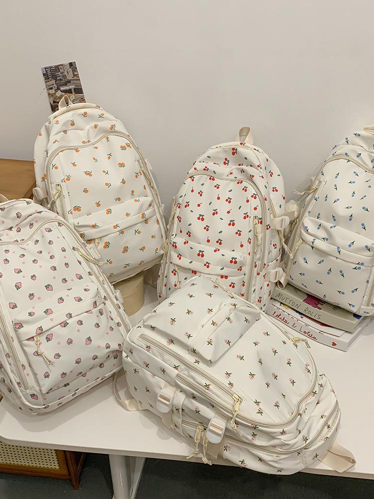 Kwiatowy Słodki Plecak dla Kobiet: Duża pojemność, idealny do szkoły - Odpowiedni dla uczniów gimnazjów i szkół podstawowych