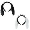 Faixas de Cabeça PU Pontiagudas Ousadas Orelhas de Coelho Unissex Punk Rock Renda Acessório de Cabelo Para Shows Roupas Diárias