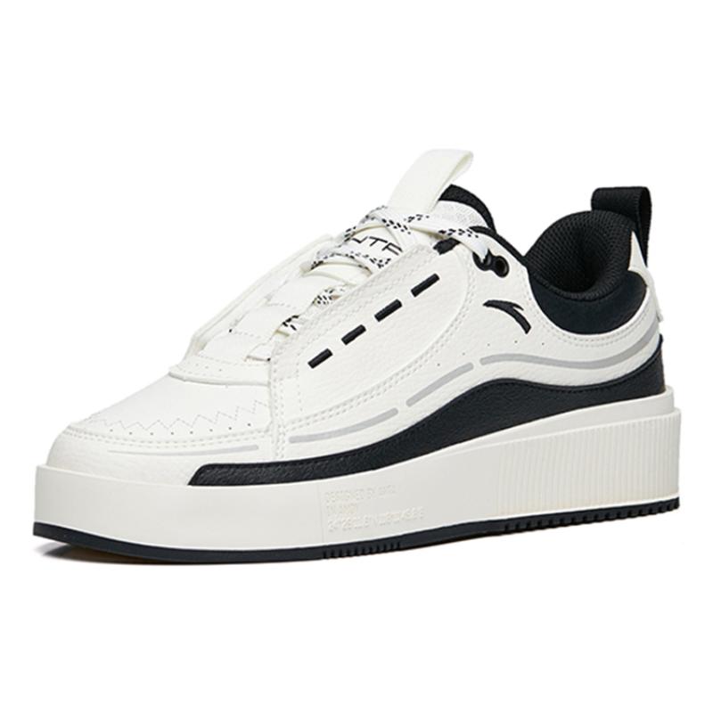 Anta Life Collection Lightweight And Wear-resistant Low-Top Skateboard Shoes Women's White Black Gray Sneakers 922228033-2