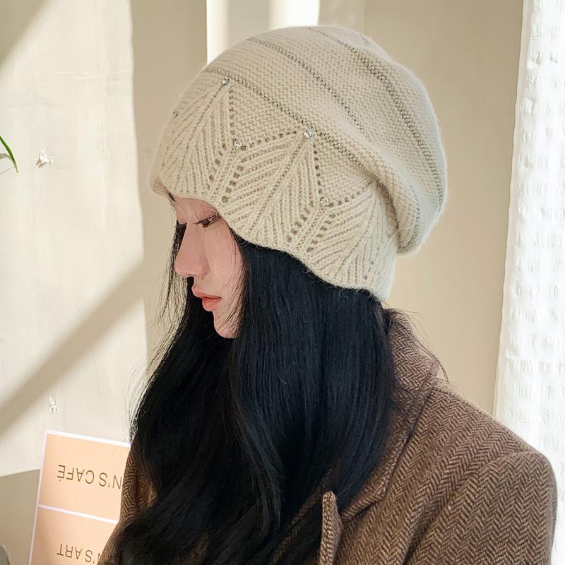 Damen Solid Hat Mode Herbst/Winter Pullover Hut Patch Paar Ski Warme Mütze Hip Hop Mode Strickmütze