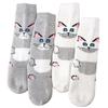 2Pairs Cartoon Cat Wool Socks for Women Thick Soft Warm Mid Tube Socks Winter Fleece Terry Loop Socks Outdoor Sports Gray