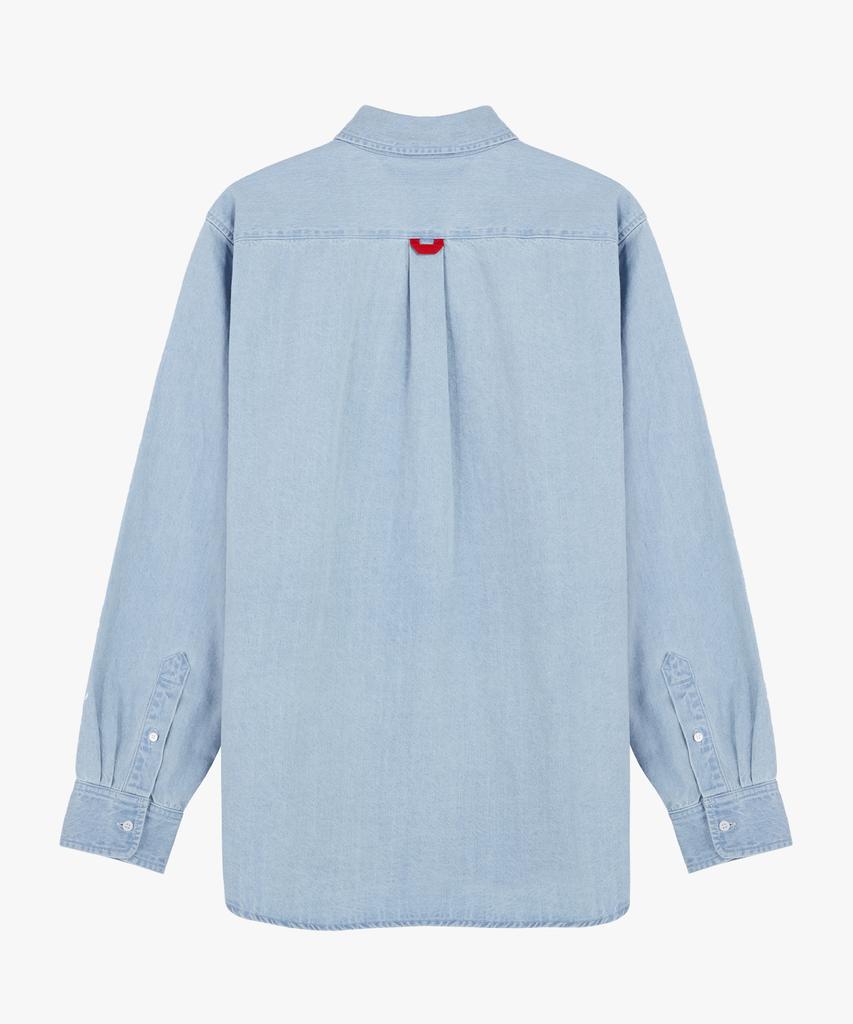 Jikun [Black Label] Classic Denim Washed Button-Down Shirt Gee245-101 Light Blue
