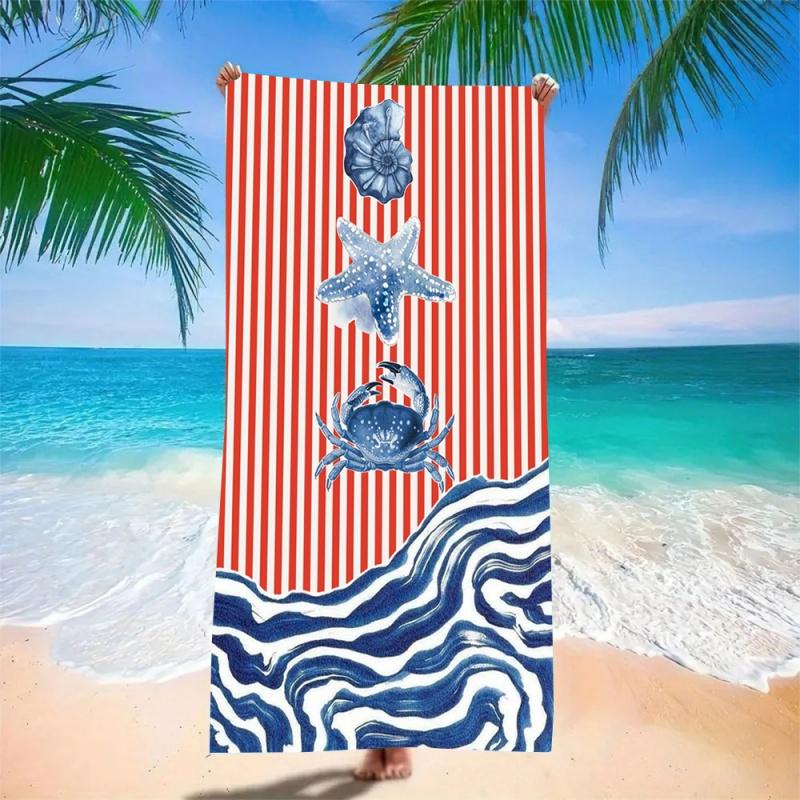 Absorbent Quick Dry Microfiber Beach Towel - Large Bath Blanket, Lightweight for Picnic Seaside Trips & Travel Easy Pack & Carry