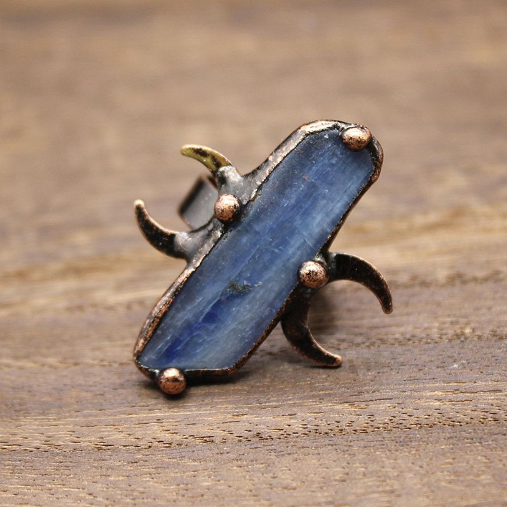 Gothic Adjustable Rings Boho Raw Stone Rings Natural Stones Natural Crystal Rings Handmade Jewelry