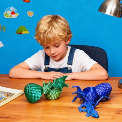 Yousheng 3D-gedruckter geflügelter Drache, beweglicher Drachen Fidget Spielzeug mit Hörnern, Drachenmodell mit flexiblen Gelenken für Schreibtischdekoration, Stressabbau