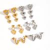 Stylish Heart Shape Stainless Steel Earrings With Sparkling Inlay For Women