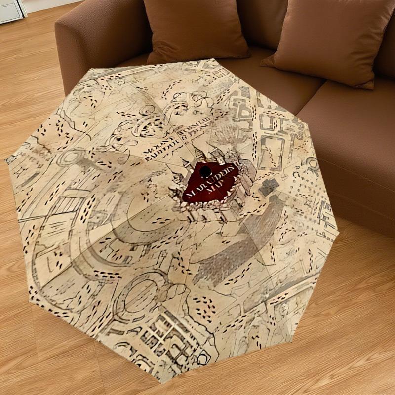 1PC Marauders Map Umbrella-8-Rib Reinforced, Automatic Open, Lightweight & Durable, Cute Fashion Accessory for Outdoor, D2692