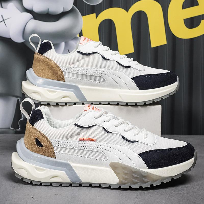 Men's Casual Sneakers Designer Mesh Vamp Breathable Fashion Sport Running Shoes Outdoor Patchwork Comfortable Lace-up Luxury
