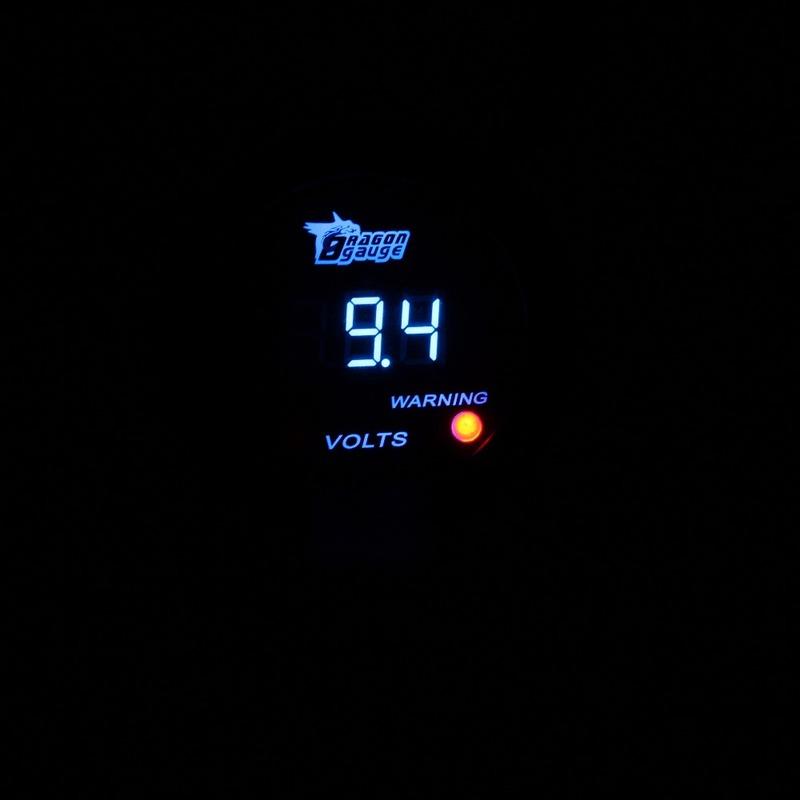 Dragon Gauge Car Gauge 2" 52mm VOLTS Gauge Car Voltage Meter Blue LED Black Shell Automotive Gauges Digital Display 12V Vehicle