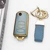 2/3 Button Gold Edge Tpu Flip Folding Keyless For Mazda 3 5 6 Series M6 Rx8 Mx5 Remote Car Key Case Fob Shell Holder Accessories