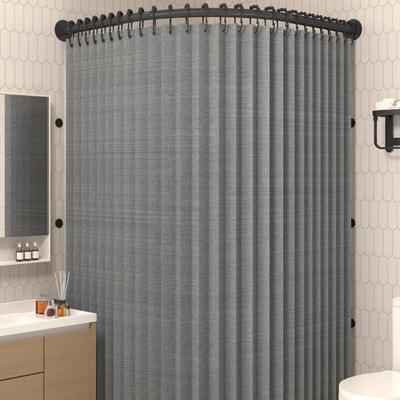 Magnetic Folding Waterproof Shower Curtain  Bathroom Toilet Room Curved Shower Dry-wet Separation Partition Curtain