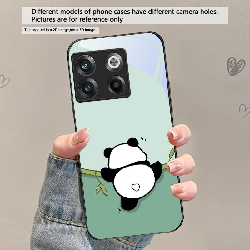 Cute and Adorable Panda For OnePlus Ace 2 3 2V 5 Pro Nord CE 2T 2 3 Lite N20 N30 6 7T 8 T 9 10 Pro 11R 12R 13R Glass Phone Case