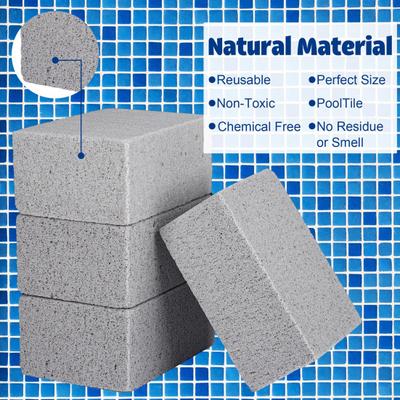 4 Pcs Pool Pumice Stone Swimming Pool Cleaning Pumice Block Pools Tile Cleaner Block for Spa Pools Kitchen Bathroom