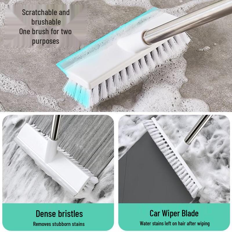 Badezimmer-Boden- und Fugenreinigerbürste mit langem Stiel