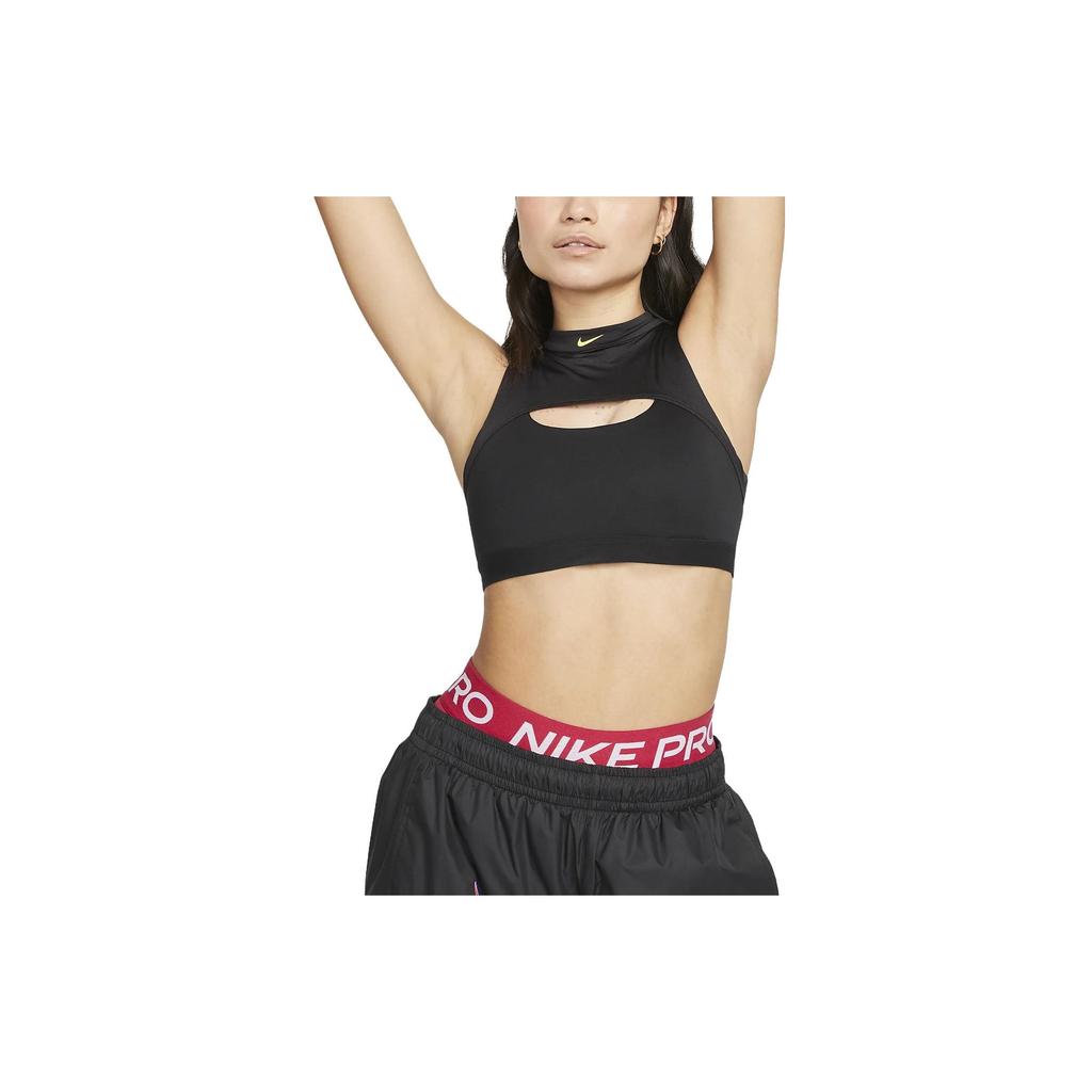 Nike Indy Mini Mock-Neck Solid Logo Light Support Sports Bra Women Underwear Black DV9871-010