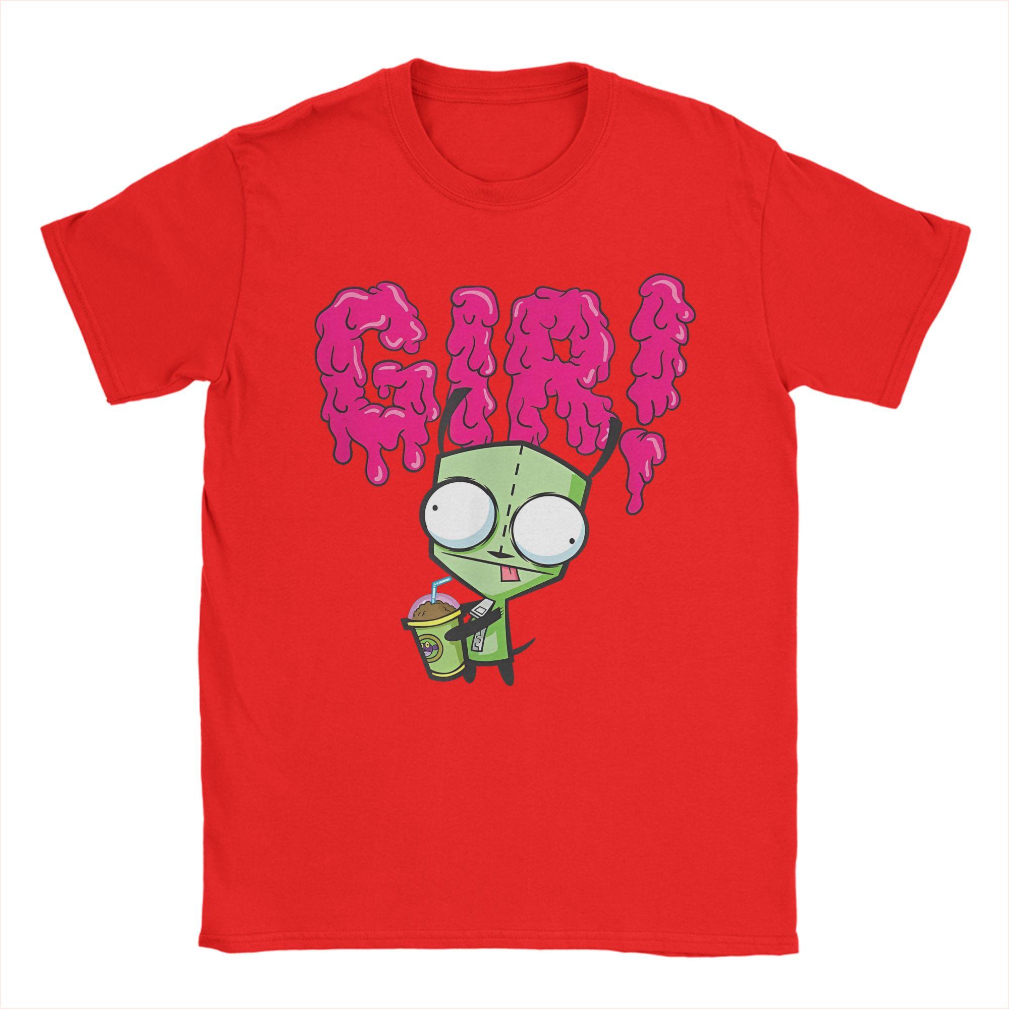 Invader Zim Gir Slime Slush Mens T Shirts  Novelty Tee Shirt Short Sleeve Crew Neck TShirts Pure Cotton Summer Tops S