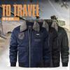 Military Air Force Flight Jacket Men's Tactical Bomber Jacket Fur Collar  Army Combat Jacket Pockets Zipper Cargo Jacket Men