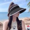 UPF + large brim empty top hat children's new UV protection face covering vinyl sun protection sun hat summer