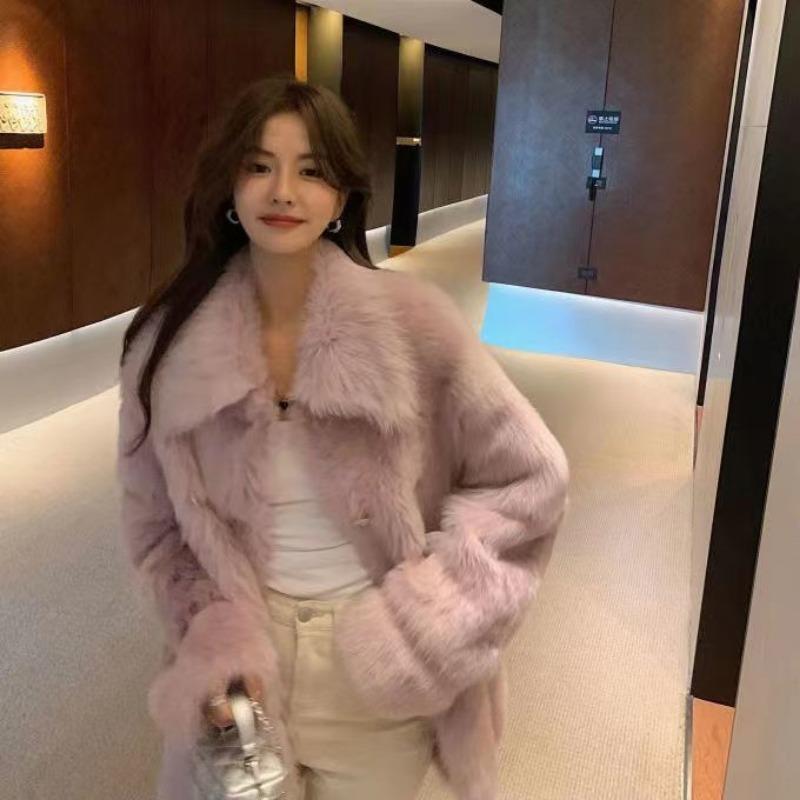 New Fur Coat Women's Autumn and Winter Cotton Warm Plush Loose Temperament Women's Coat
