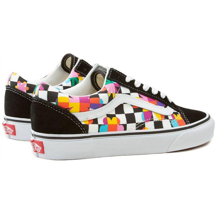 Vans Old Skool Casual Floral Checkerboard Low-Top Skate Shoes Women Sneaker Colorful VN0A5KRFB05